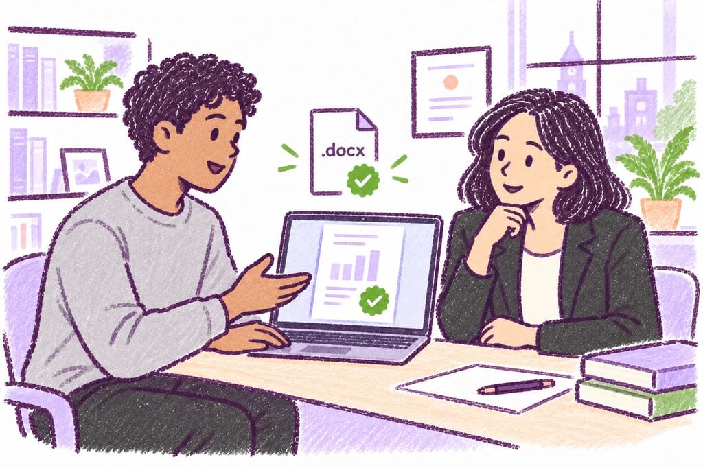 A student sharing a certified .docx assignment with a professor