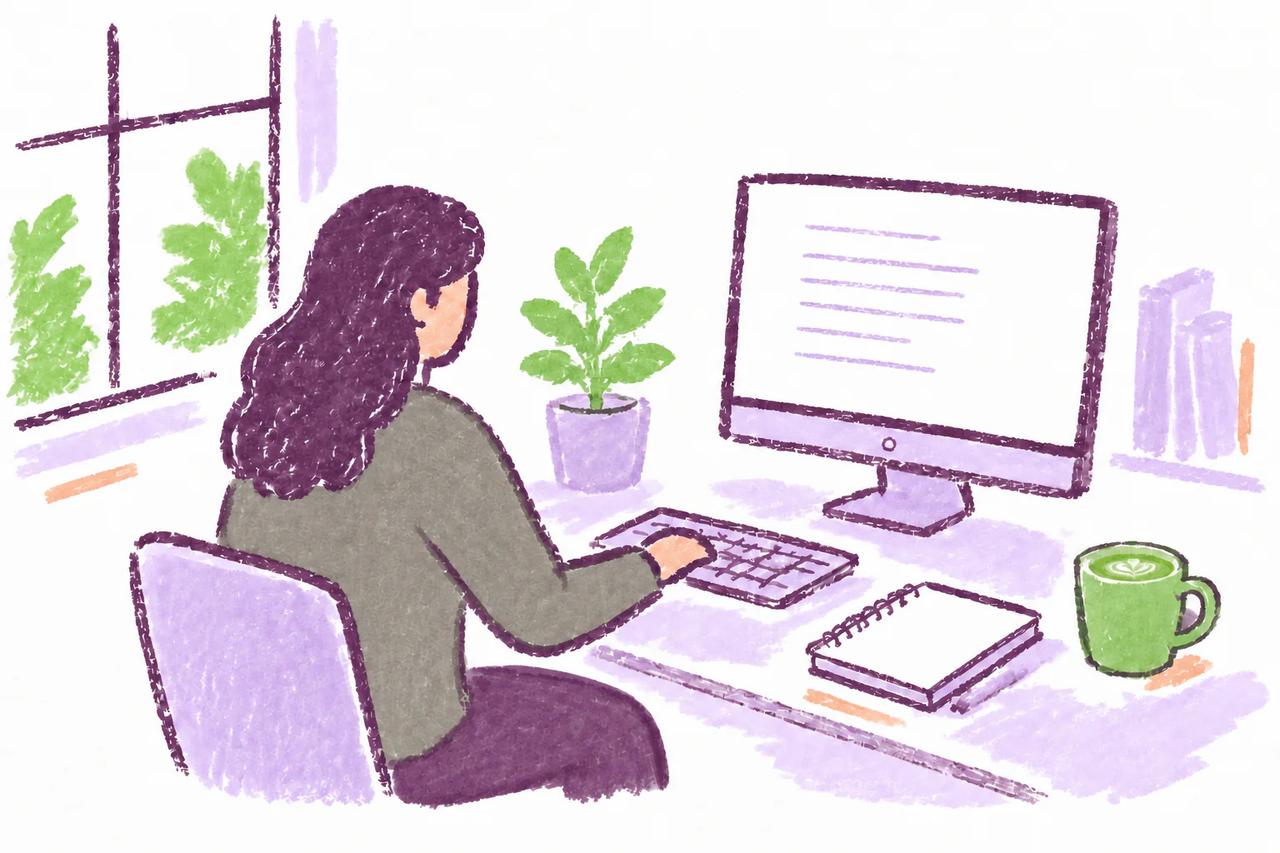 Student using MATCHA for an at-home writing assignment